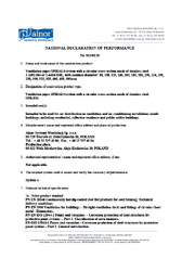 National declaration of performance no. 051/01/25 | Alnor