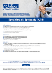 Zdjęcie rodziny produktów: Specjalista ds. Sprzedaży (K/M)